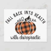 Herfst terug in de gezondheidszorg, chiropractisch briefkaart (Voorkant)
