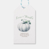 Herfst Th Waterverf White Pumpkin Cadeaulabel (Voorkant)