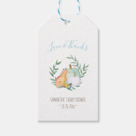 Herfst Th Waterverf White Pumpkin Fox Cadeaulabel