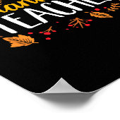 Herfst Thankful Teacher Thanksgiving Poster (Hoek)