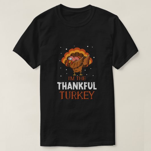 herfst Thankful Turkey Dab Dabbing Happy Thanksgiv T-shirt (Design voorkant)