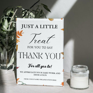 Herfst Thankgiving Treat Dank u Waardering Teken Reclamebord Met Voetstuk