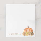 Herfst Thanksgiving Bloemen Pompoen Plaatskaartje (Buitenkant ongevouwen)