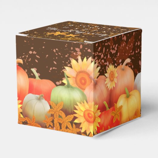 Herfst Thanksgiving Bruin Bedankdoosjes (Voorkant Zijde)