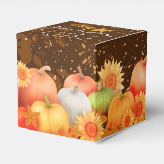 Herfst Thanksgiving Bruin Bedankdoosjes (Achterkant)