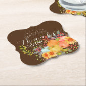 Herfst Thanksgiving Bruin Kartonnen Onderzetters (Gekanteld)