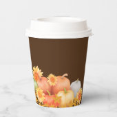 Herfst Thanksgiving Bruin Papieren Bekers (Achterkant)