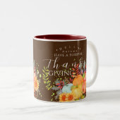 Herfst Thanksgiving Bruin Tweekleurige Koffiemok (Voorkant rechts)