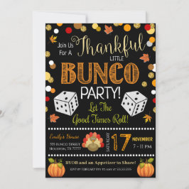Herfst Thanksgiving Bunco feestuitnodiging Kaart