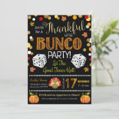 Herfst Thanksgiving Bunco feestuitnodiging Kaart (Staand voorkant)
