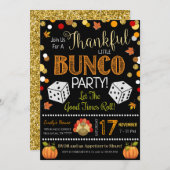 Herfst Thanksgiving Bunco feestuitnodiging Kaart (Voorkant / Achterkant)