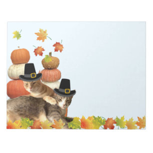 Herfst / Thanksgiving Cat Note Pad Notitieblok