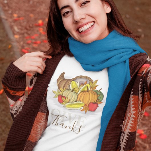 Herfst Thanksgiving Cornucopia Bedankt geven T-shirt