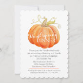 Herfst Thanksgiving diner uitnodigen waterverf pom Kaart (Voorkant)