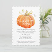 Herfst Thanksgiving diner uitnodigen waterverf pom Kaart (Staand voorkant)