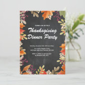 Herfst Thanksgiving-dinerfeest uitnodiging (Staand voorkant)