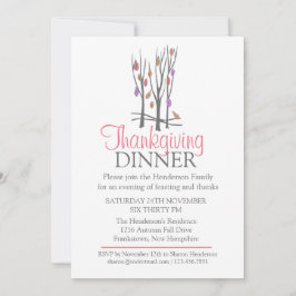 Herfst Thanksgiving Dineruitnodiging Kaart