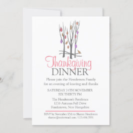 Herfst Thanksgiving Dineruitnodiging Kaart