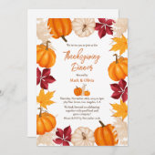 Herfst Thanksgiving Dinner Invitation met Pompoen Kaart (Voorkant / Achterkant)