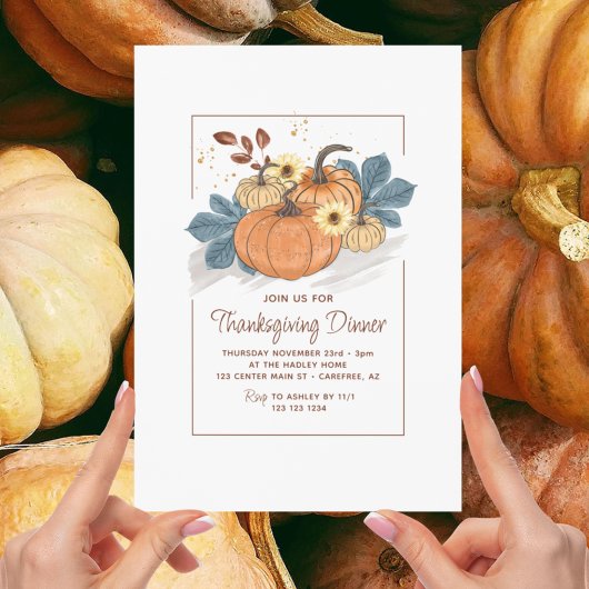 Herfst Thanksgiving Dinner Pompoen Kaart