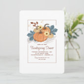 Herfst Thanksgiving Dinner Pompoen Kaart (Staand voorkant)