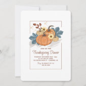 Herfst Thanksgiving Dinner Pompoen Kaart (Voorkant)