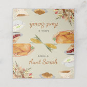 Herfst Thanksgiving Dinner Table Plaatskaarten Plaatskaartje (Buitenkant ongevouwen)