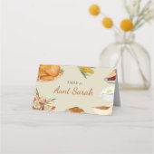 Herfst Thanksgiving Dinner Table Plaatskaarten Plaatskaartje (Achterkant)