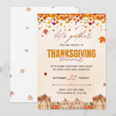 Herfst Thanksgiving Dinner Uitnodiging (Voorkant / Achterkant)