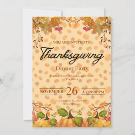Herfst Thanksgiving Dinner Uitnodiging
