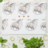 Herfst Thanksgiving Elegante minimalistische pompo Theedoek (Gevouwen)