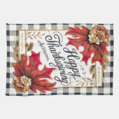 Herfst Thanksgiving esdoorn verlaat Gingham Custom Theedoek (Horizontaal)