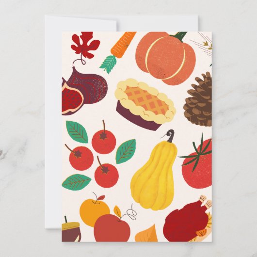 Herfst Thanksgiving eten uitnodiging (Achterkant)