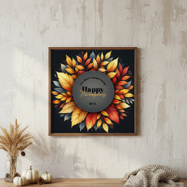 Herfst Thanksgiving Familie Welkom Met Sfeervolle Poster
