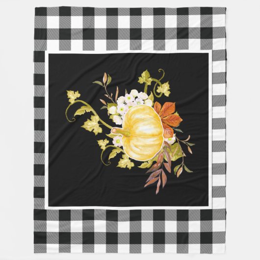 Herfst Thanksgiving Floral Pumpkin Fleece Deken (Voorkant)