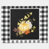 Herfst Thanksgiving Floral Pumpkin  Fleece Deken (Voorkant (Horizontaal))