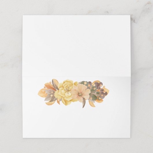 Herfst Thanksgiving Flowers Plaatskaartje (Buitenkant ongevouwen)