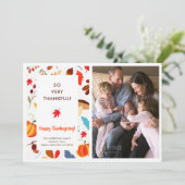 Herfst Thanksgiving foto geboorte bekendmaking Feestdagenkaart (Staand voorkant)