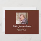 Herfst Thanksgiving foto geboorte bekendmaking Feestdagenkaart (Achterkant)