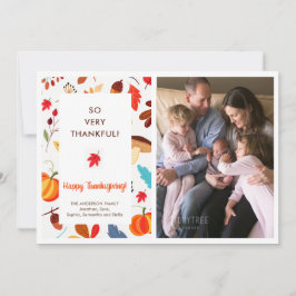 Herfst Thanksgiving foto geboorte bekendmaking Feestdagenkaart