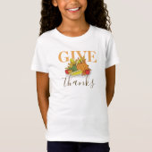 Herfst Thanksgiving Geef Bedankt Typografie T-shirt (Voorkant)