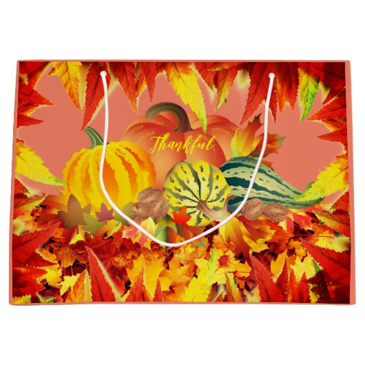 Herfst Thanksgiving Grote Cadeaus Groot Cadeauzakje (Voorkant)