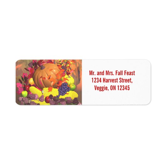 Herfst Thanksgiving Harvest Etiket (Voorkant)