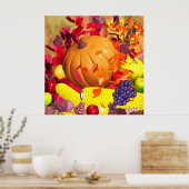 Herfst Thanksgiving Harvest Poster (Keuken)