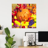 Herfst Thanksgiving Harvest Poster (Thuiskantoor)