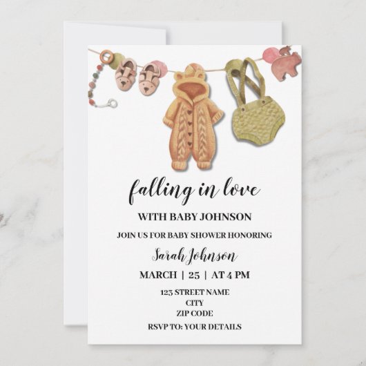 Herfst Thanksgiving herfst baby shower uitnodiging (Voorkant)