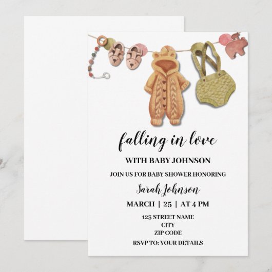 Herfst Thanksgiving herfst baby shower uitnodiging (Voorkant / Achterkant)