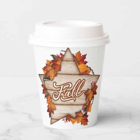 Herfst Thanksgiving herfst oogst pompoen kruiden p Papieren Bekers (Voorkant)