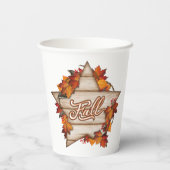 Herfst Thanksgiving herfst oogst pompoen kruiden p Papieren Bekers (Achterkant)