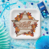 Herfst Thanksgiving herfst oogst pompoen kruiden p Papieren Bordje (Feest)